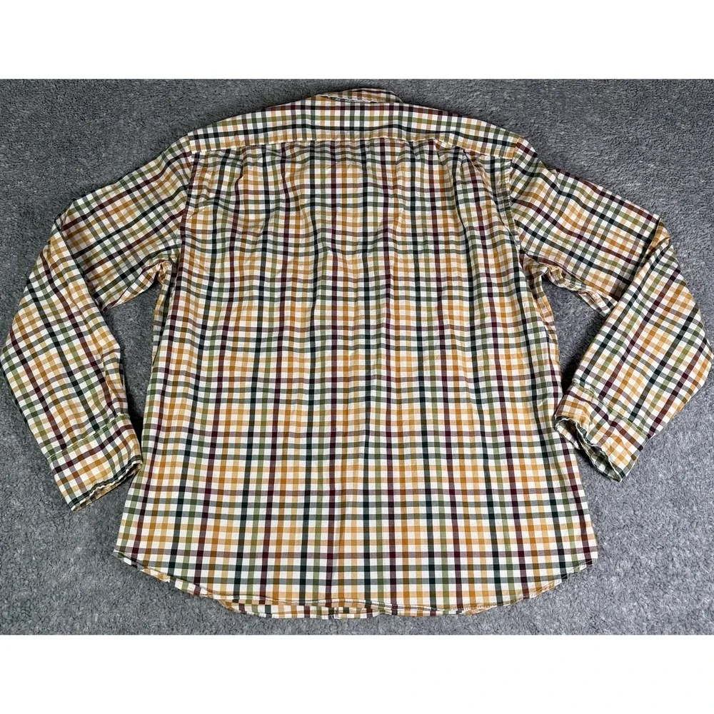 J Crew Slim Untucked Fit Flex Washed Multicolor Plaid Button Down Mens XL Casual